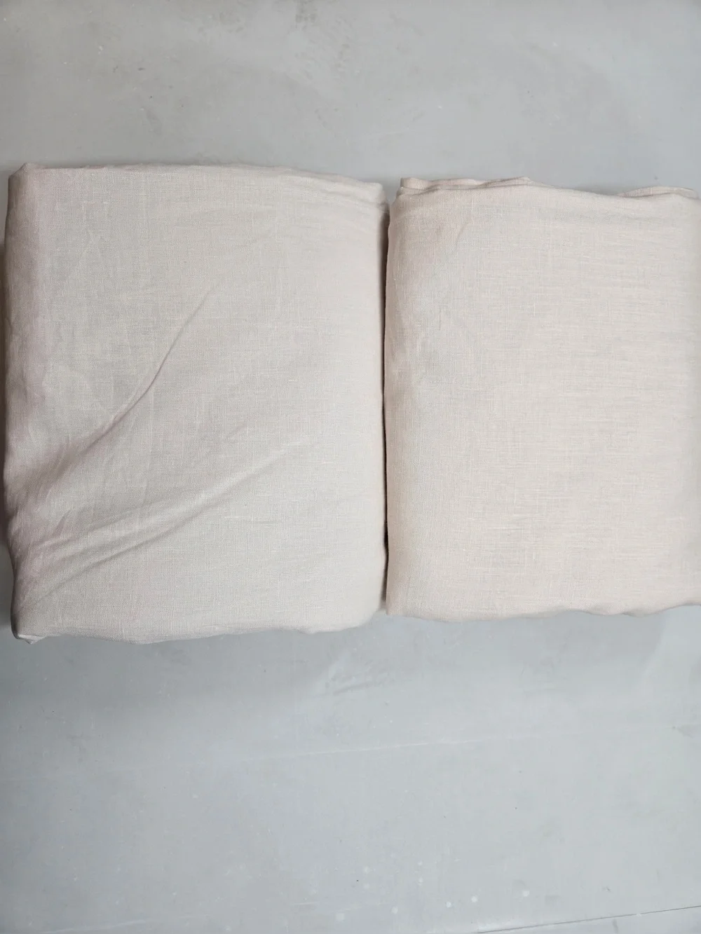 QUINCE Set Of 2 48x96 European Linen True Blackout Curtains Sand 0792
